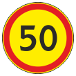 Дорожный знак 3.24 «Ограничение максимальной скорости» (временный) (металл 0,8 мм, IV типоразмер: диаметр 1200 мм, С/О пленка: тип А инженерная)